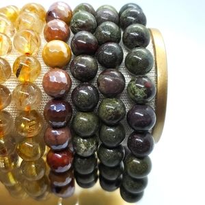 Dragon's Blood Stone Jasper Stretch Bracelet